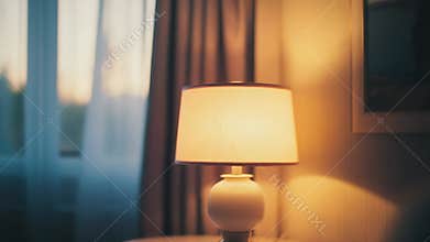 Table lamp glowing providing soft warm light