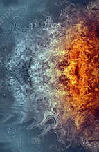 Fire and Water Abstract