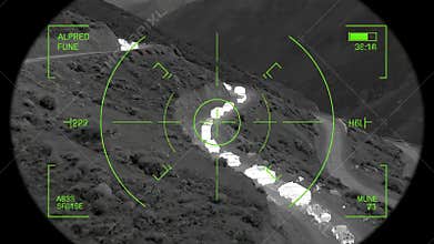 Thermal night vision view of military vehicle convoy AI generated