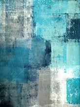 Teal and Grey Abstract Art Painting