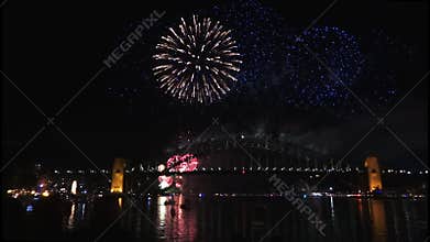 New Years Eve fireworks on Sydney Harbour Bridge at 60fps-2