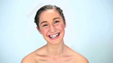 Funny young woman laughing