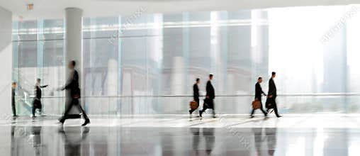 Group of people in the lobby business center