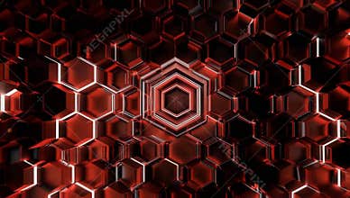 Abstract background featuring a honeycomb pattern with a central hexagonal design element