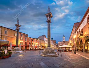 Ravenna, Italy at Piazza del Popolo at Night