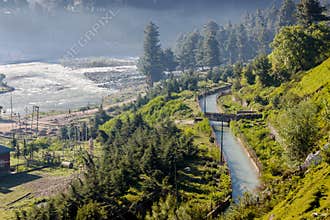 River water channel, canal for irrigation