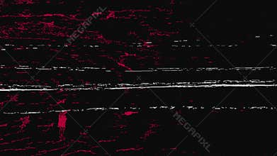 red marks on dark film surface combined with vintage effects and textured noise patterns