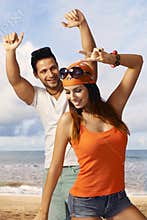 Happy couple enjoying summer holiday