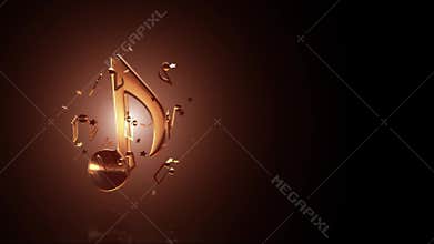 Golden notes floating