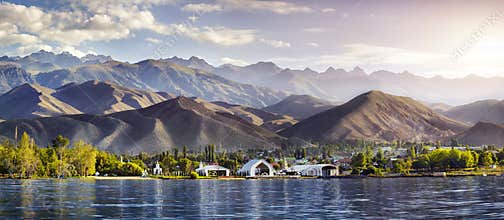 Issyk Kul lake panorama