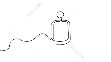 Continuous one line art animation seamless loop medical video glucose meter
