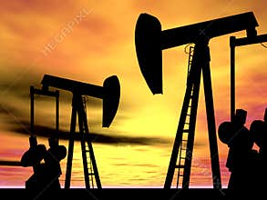 Oil Gas Industry Oilfield Drilling Rig Oil Pump Offshore Technology Industry Pump Jack Background