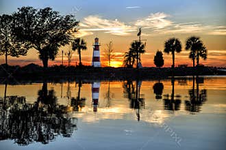 Lake Dora Lighthouse at Sunset
