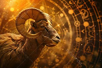 Abstract astrological concept of Aries zodiac sign symbol