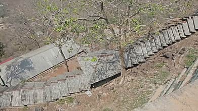 Stairs leads to the Popa Taungkalat monastery