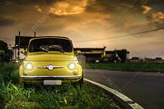 Small vintage italian car Fiat Abarth