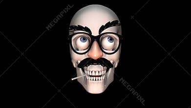 Funny Glasses on a Skull