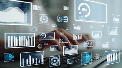 Digital Data Analysis with Graphs and Charts for Business Intelligence and Decision-Making with Modern Laptop Usage in