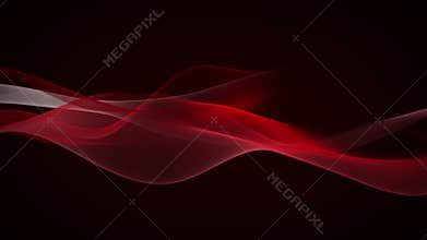 Seamless loop animation of red and white translucent waves drifting smoothly on a dark background