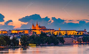 Night scene of Prague Castle