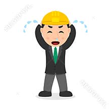 Crying Engineer Cartoon Character
