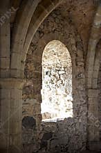 Arched Window Inside a Castle