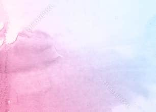 Blue and pink flower hand drawn watercolor background, raster illustration