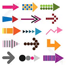 Set of colored arrow icons