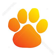 Illustration of paw icon on white background
