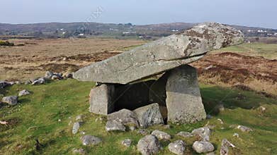The Kilclooney Dolmen is neolithic monument dating back to 4000 to 3000 BC between Ardara and Portnoo in County Donegal
