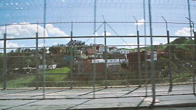 barbed wire fence at Moroccan border migrant protection