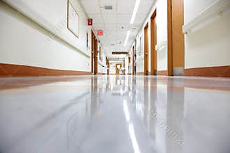 Empty hospital corridor