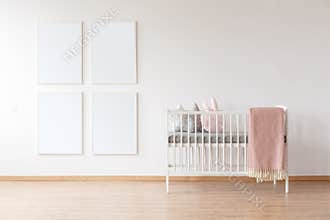 White crib and poster mockups