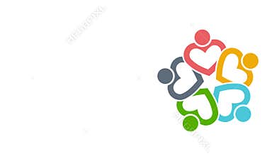 Heart People Meeting Conference Discussion Logo Animation