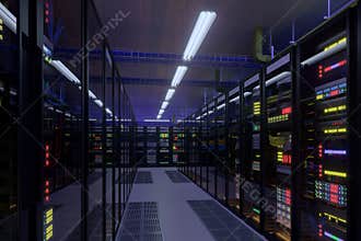 Working data center interior.