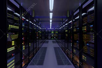 Working data center interior.