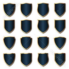 Royal badge and shield set vector
