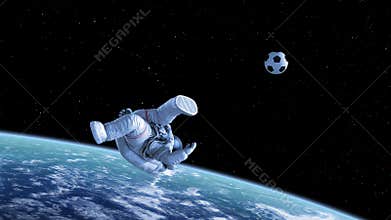 Bicycle Kick, Astronaut Shoots on Goal in Outer Space