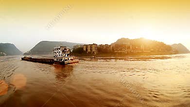 China Yangtze River town landscape