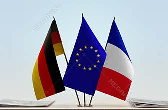 Flags of Germany European Union and France