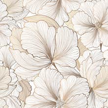 Floral seamless pattern. Flower background. Flourish garden text