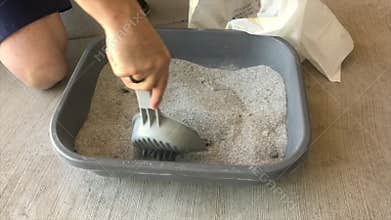 Cleaning kitty litter