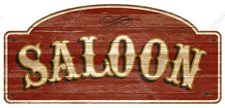 Saloon Wooden Sign Vintage Retro Old West