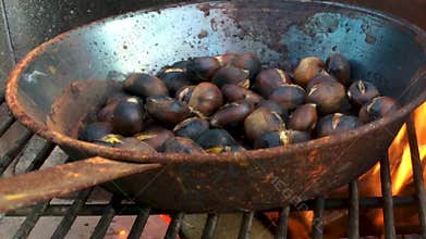 Chestnuts roasted on open fire
