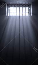 Sun rays in dark prison cell