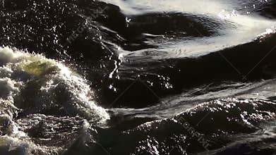 Water stream close up frame filling