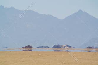 Mirage in desert