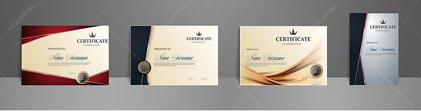 Certificate best award diploma set.