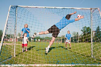 Family soccer game