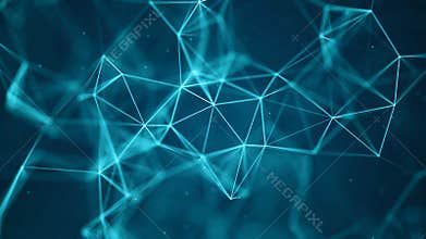 Data technology background. Big data visualization. Connecting dots and lines. Science background. 3D rendering. 4k